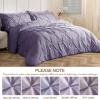 imageSasttie Queen Comforter Set 7Piece Bed in a Bag Pintuck Bedding Sets for All Season Includes Comforter Flat Sheet Fitted Sheet Pillowcases and Pillowshams Purple