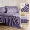 imageSasttie Queen Comforter Set 7Piece Bed in a Bag Pintuck Bedding Sets for All Season Includes Comforter Flat Sheet Fitted Sheet Pillowcases and Pillowshams Purple