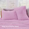 imageSasttie 3Piece Fluffy Duvet Cover Queen Ultra Soft Faux Fur and Velvet Beige Comforter Cover Luxury Fuzzy Bedding Sets for Winter Bed Includes 1 Duvet Cover and 2 Pillowcases No ComforterLight Purple