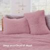 imageSasttie 3Piece Fluffy Duvet Cover Queen Ultra Soft Faux Fur and Velvet Beige Comforter Cover Luxury Fuzzy Bedding Sets for Winter Bed Includes 1 Duvet Cover and 2 Pillowcases No ComforterDusty Rose