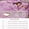 imageSasttie 3Piece Fluffy Duvet Cover Queen Ultra Soft Faux Fur and Velvet Beige Comforter Cover Luxury Fuzzy Bedding Sets for Winter Bed Includes 1 Duvet Cover and 2 Pillowcases No ComforterLight Purple