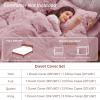 imageSasttie 3Piece Fluffy Duvet Cover Queen Ultra Soft Faux Fur and Velvet Beige Comforter Cover Luxury Fuzzy Bedding Sets for Winter Bed Includes 1 Duvet Cover and 2 Pillowcases No ComforterDusty Rose