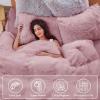 imageSasttie 3Piece Fluffy Duvet Cover Queen Ultra Soft Faux Fur and Velvet Beige Comforter Cover Luxury Fuzzy Bedding Sets for Winter Bed Includes 1 Duvet Cover and 2 Pillowcases No ComforterDusty Rose