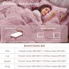 imageSasttie 3Piece Fluffy Duvet Cover Queen Ultra Soft Faux Fur and Velvet Beige Comforter Cover Luxury Fuzzy Bedding Sets for Winter Bed Includes 1 Duvet Cover and 2 Pillowcases No ComforterDusty Rose