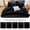 imageSasttie 3Piece Fluffy Duvet Cover Queen Ultra Soft Faux Fur and Velvet Beige Comforter Cover Luxury Fuzzy Bedding Sets for Winter Bed Includes 1 Duvet Cover and 2 Pillowcases No ComforterBlack