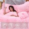 imageSasttie 3Piece Fluffy Duvet Cover Queen Ultra Soft Faux Fur and Velvet Beige Comforter Cover Luxury Fuzzy Bedding Sets for Winter Bed Includes 1 Duvet Cover and 2 Pillowcases No ComforterPink