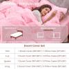imageSasttie 3Piece Fluffy Duvet Cover Queen Ultra Soft Faux Fur and Velvet Beige Comforter Cover Luxury Fuzzy Bedding Sets for Winter Bed Includes 1 Duvet Cover and 2 Pillowcases No ComforterPink