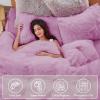 imageSasttie 3Piece Fluffy Duvet Cover Queen Ultra Soft Faux Fur and Velvet Beige Comforter Cover Luxury Fuzzy Bedding Sets for Winter Bed Includes 1 Duvet Cover and 2 Pillowcases No ComforterLight Purple
