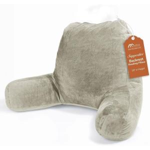 imageSasttie Reading Pillow for Sitting in Bed Adult Back Pillow for Bed Sitting Up Backrest Back Support Chair Pillow College Dorm Essentials for Girls and Boys Linen Standard
