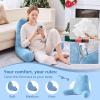 imageSasttie Reading Pillow for Sitting in Bed Adult Back Pillow for Bed Sitting Up Backrest Back Support Chair Pillow College Dorm Essentials for Girls and Boys Greyish Blue StandardBlue