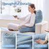 imageSasttie Reading Pillow for Sitting in Bed Adult Back Pillow for Bed Sitting Up Backrest Back Support Chair Pillow College Dorm Essentials for Girls and Boys Greyish Blue StandardGreyish Blue
