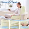 imageSasttie Reading Pillow for Sitting in Bed Adult Back Pillow for Bed Sitting Up Backrest Back Support Chair Pillow College Dorm Essentials for Girls and Boys Greyish Blue StandardCream