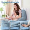 imageSasttie Reading Pillow for Sitting in Bed Adult Back Pillow for Bed Sitting Up Backrest Back Support Chair Pillow College Dorm Essentials for Girls and Boys Greyish Blue StandardGreyish Blue