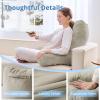 imageSasttie Reading Pillow for Sitting in Bed Adult Back Pillow for Bed Sitting Up Backrest Back Support Chair Pillow College Dorm Essentials for Girls and Boys Greyish Blue StandardLinen