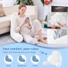 imageSasttie Reading Pillow for Sitting in Bed Adult Back Pillow for Bed Sitting Up Backrest Back Support Chair Pillow College Dorm Essentials for Girls and Boys Greyish Blue StandardWhite