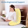 imageSasttie Reading Pillow for Sitting in Bed Adult Back Pillow for Bed Sitting Up Backrest Back Support Chair Pillow College Dorm Essentials for Girls and Boys Greyish Blue StandardLight Yellow