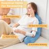 imageSasttie Reading Pillow for Sitting in Bed Adult Back Pillow for Bed Sitting Up Backrest Back Support Chair Pillow College Dorm Essentials for Girls and Boys Greyish Blue StandardBlue