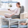 imageSasttie Reading Pillow for Sitting in Bed Adult Back Pillow for Bed Sitting Up Backrest Back Support Chair Pillow College Dorm Essentials for Girls and Boys Greyish Blue StandardDark Grey
