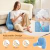 imageSasttie Reading Pillow for Sitting in Bed Adult Back Pillow for Bed Sitting Up Backrest Back Support Chair Pillow College Dorm Essentials for Girls and Boys Greyish Blue StandardBlue
