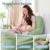 imageSasttie Reading Pillow for Sitting in Bed Adult Back Pillow for Bed Sitting Up Backrest Back Support Chair Pillow College Dorm Essentials for Girls and Boys Greyish Blue StandardSage Green