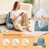 imageSasttie Reading Pillow for Sitting in Bed Adult Back Pillow for Bed Sitting Up Backrest Back Support Chair Pillow College Dorm Essentials for Girls and Boys Greyish Blue StandardBluish Grey