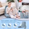 imageSasttie Reading Pillow for Sitting in Bed Adult Back Pillow for Bed Sitting Up Backrest Back Support Chair Pillow College Dorm Essentials for Girls and Boys Greyish Blue StandardGreyish Blue