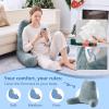 imageSasttie Reading Pillow for Sitting in Bed Adult Back Pillow for Bed Sitting Up Backrest Back Support Chair Pillow College Dorm Essentials for Girls and Boys Greyish Blue StandardBluish Grey