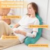 imageSasttie Reading Pillow for Sitting in Bed Adult Back Pillow for Bed Sitting Up Backrest Back Support Chair Pillow College Dorm Essentials for Girls and Boys Greyish Blue StandardTeal Cyan