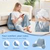 imageSasttie Reading Pillow for Sitting in Bed Adult Back Pillow for Bed Sitting Up Backrest Back Support Chair Pillow College Dorm Essentials for Girls and Boys Greyish Blue StandardGreyish Blue