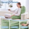 imageSasttie Reading Pillow for Sitting in Bed Adult Back Pillow for Bed Sitting Up Backrest Back Support Chair Pillow College Dorm Essentials for Girls and Boys Greyish Blue StandardSage Green