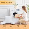 imageSasttie Reading Pillow for Sitting in Bed Adult Back Pillow for Bed Sitting Up Backrest Back Support Chair Pillow College Dorm Essentials for Girls and Boys Greyish Blue StandardCamel