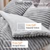 imageSasttie Fluffy Comforter Set TwinTwinXL 2 Pieces  Super Soft ampamp Fuzzy Light Yellow Comforter for Winter Warm Fleece Bedding 1 Luxury Heavy Faux Fur Down Alternative Comforter with 1 Pillow CaseLight Grey