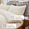 imageSasttie Fluffy Comforter Set TwinTwinXL 2 Pieces  Super Soft ampamp Fuzzy Light Yellow Comforter for Winter Warm Fleece Bedding 1 Luxury Heavy Faux Fur Down Alternative Comforter with 1 Pillow CaseCream White