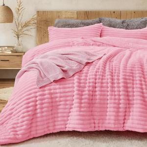 imageSasttie Fluffy Comforter Set TwinTwinXL 2 Pieces  Super Soft ampamp Fuzzy Light Yellow Comforter for Winter Warm Fleece Bedding 1 Luxury Heavy Faux Fur Down Alternative Comforter with 1 Pillow CasePink