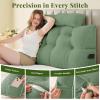 imageSasttie Headboard Pillow Queen Wedge Pillow Headboard for Bed Sitting Up Back Support Pillows for Reading Sitting or Working with Detachable 2 Pack Neck Bloster Pillows Dark GreySage