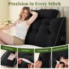 imageSasttie Headboard Pillow Queen Wedge Pillow Headboard for Bed Sitting Up Back Support Pillows for Reading Sitting or Working with Detachable 2 Pack Neck Bloster Pillows Dark GreyBlack