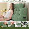 imageSasttie Headboard Pillow Queen Wedge Pillow Headboard for Bed Sitting Up Back Support Pillows for Reading Sitting or Working with Detachable 2 Pack Neck Bloster Pillows Dark GreySage