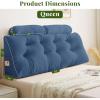 imageSasttie Headboard Pillow Queen Wedge Pillow Headboard for Bed Sitting Up Back Support Pillows for Reading Sitting or Working with Detachable 2 Pack Neck Bloster Pillows Dark GreyBlue