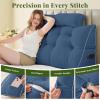 imageSasttie Headboard Pillow Queen Wedge Pillow Headboard for Bed Sitting Up Back Support Pillows for Reading Sitting or Working with Detachable 2 Pack Neck Bloster Pillows Dark GreyBlue
