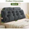 imageSasttie Headboard Pillow Queen Wedge Pillow Headboard for Bed Sitting Up Back Support Pillows for Reading Sitting or Working with Detachable 2 Pack Neck Bloster Pillows Dark GreyDark Grey