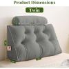 imageSasttie Headboard Pillow Queen Wedge Pillow Headboard for Bed Sitting Up Back Support Pillows for Reading Sitting or Working with Detachable 2 Pack Neck Bloster Pillows Dark GreyLight Grey