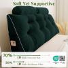 imageSasttie Headboard Pillow Queen Wedge Pillow Headboard for Bed Sitting Up Back Support Pillows for Reading Sitting or Working with Detachable 2 Pack Neck Bloster Pillows Dark GreyDark Green