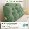imageSasttie Headboard Pillow Queen Wedge Pillow Headboard for Bed Sitting Up Back Support Pillows for Reading Sitting or Working with Detachable 2 Pack Neck Bloster Pillows Dark GreySage