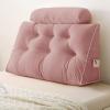 imageSasttie Headboard Pillow Queen Wedge Pillow Headboard for Bed Sitting Up Back Support Pillows for Reading Sitting or Working with Detachable 2 Pack Neck Bloster Pillows Dark GreyPink