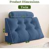 imageSasttie Headboard Pillow Queen Wedge Pillow Headboard for Bed Sitting Up Back Support Pillows for Reading Sitting or Working with Detachable 2 Pack Neck Bloster Pillows Dark GreyBlue