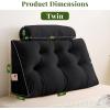 imageSasttie Headboard Pillow Queen Wedge Pillow Headboard for Bed Sitting Up Back Support Pillows for Reading Sitting or Working with Detachable 2 Pack Neck Bloster Pillows Dark GreyBlack