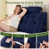 imageSasttie Headboard Pillow Queen Wedge Pillow Headboard for Bed Sitting Up Back Support Pillows for Reading Sitting or Working with Detachable 2 Pack Neck Bloster Pillows Dark GreyNavy