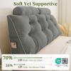 imageSasttie Headboard Pillow Queen Wedge Pillow Headboard for Bed Sitting Up Back Support Pillows for Reading Sitting or Working with Detachable 2 Pack Neck Bloster Pillows Dark GreyLight Grey