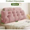 imageSasttie Headboard Pillow Queen Wedge Pillow Headboard for Bed Sitting Up Back Support Pillows for Reading Sitting or Working with Detachable 2 Pack Neck Bloster Pillows Dark GreyPink