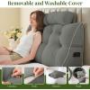 imageSasttie Headboard Pillow Queen Wedge Pillow Headboard for Bed Sitting Up Back Support Pillows for Reading Sitting or Working with Detachable 2 Pack Neck Bloster Pillows Dark GreyLight Grey